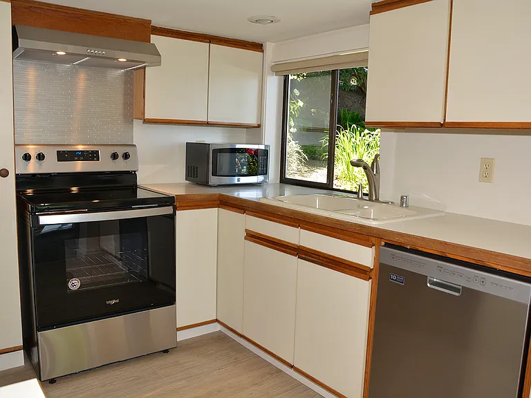 Kitchen with all stainless appliances