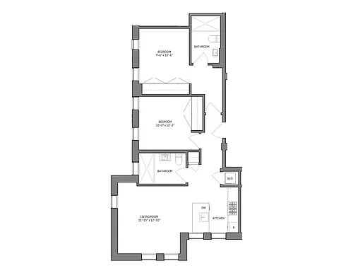 Floor plan 2 Bed 2 Bath Minnelli