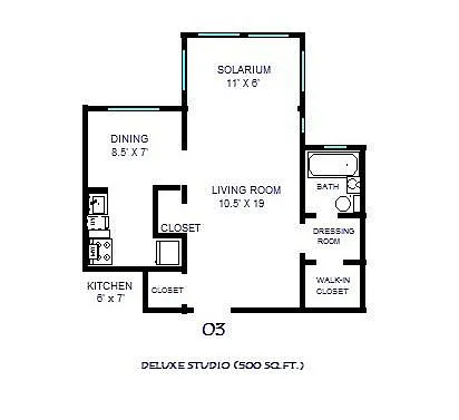 Floor plan Deluxe Studio 03