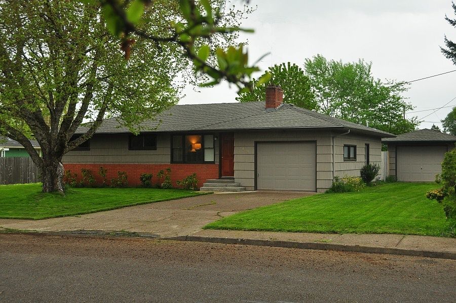 Front of house.  Cedar shake siding.