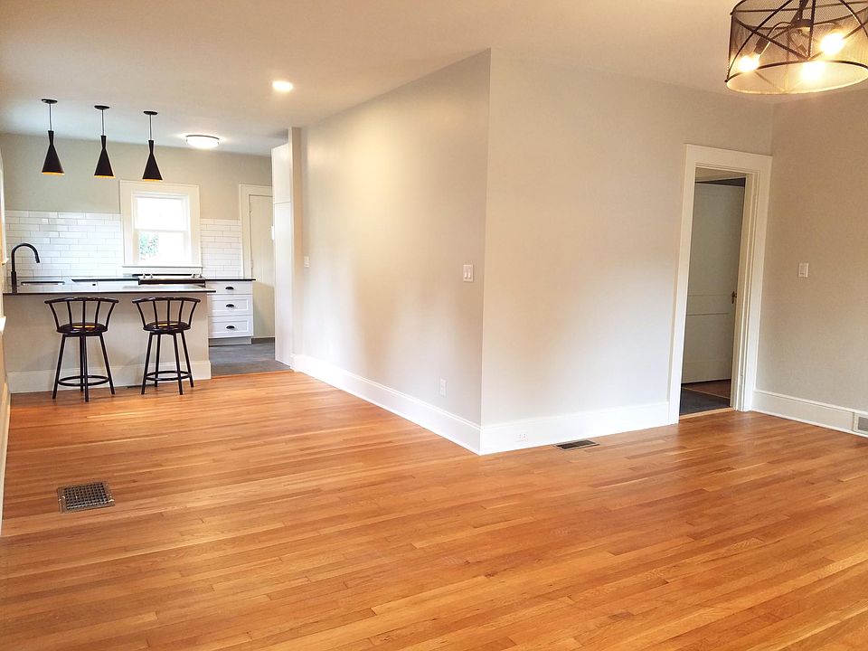 View from living room into kitchen