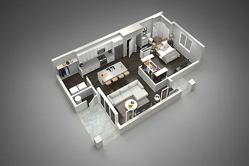 Floor plan 1 Bedroom/ 1 Bathroom