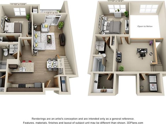 2B/2B w/ Loft Floorplan