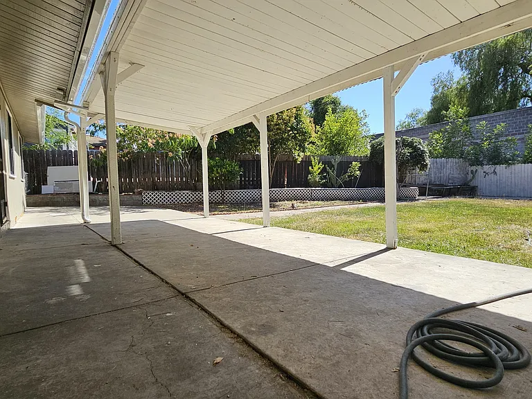 Canopy at the back of the house