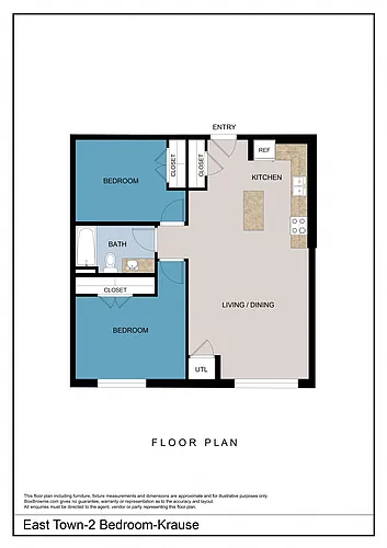 Floor plan Krause - 2 Bedroom