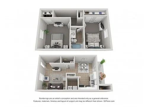 Floor plan 2 Bedroom - Call for Availability
