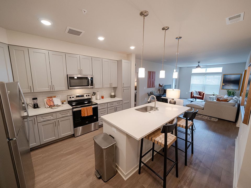 Kitchen with Island (Model 2BD/2BA Apt)