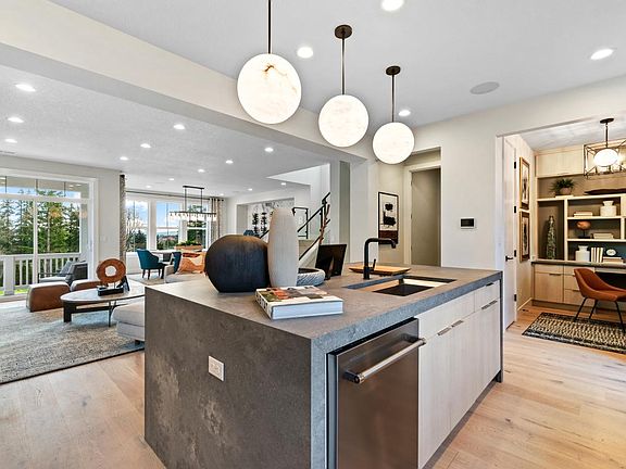 Open-concept floor plan is an entertainer s dream