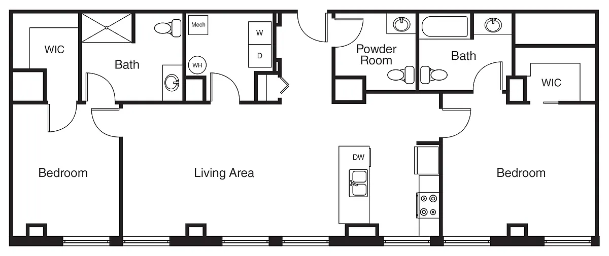 Floor plan 2x2 Barrier Free I