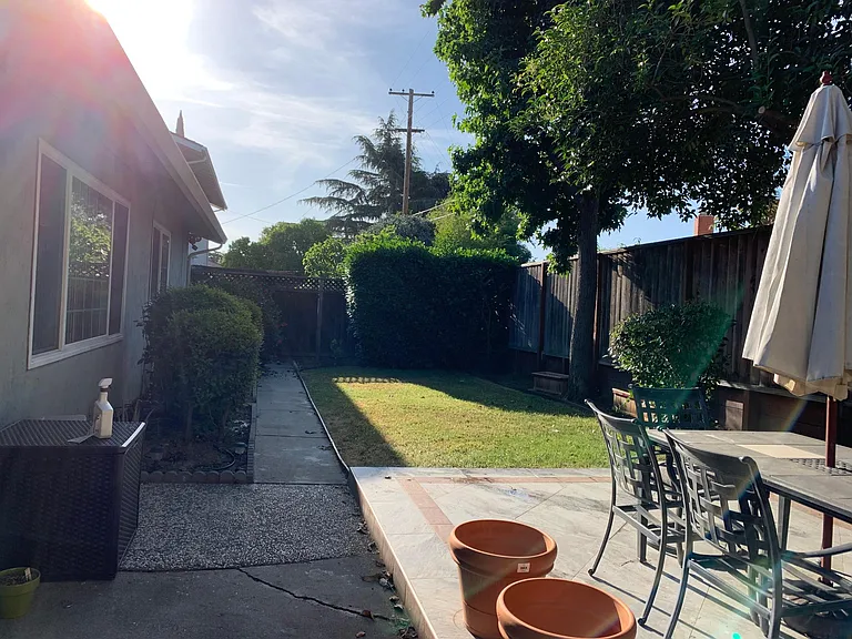 Private Backyard with high fence