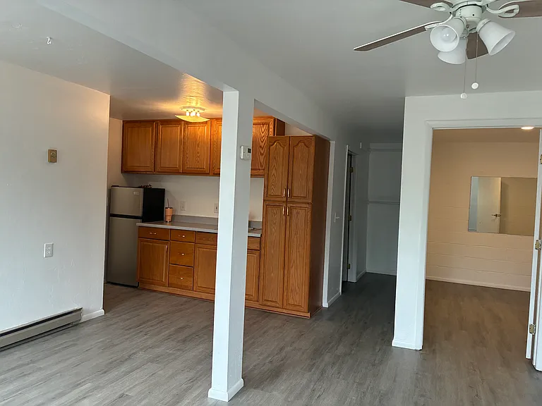 Downstairs living area is a completely separate space with kitchenette and full bathrooom