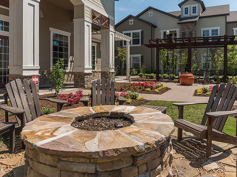 Fire Pit with Adirondack Chairs