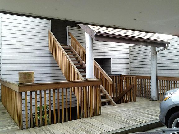 Stairs from the carport to the condo