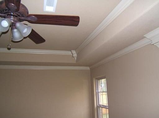 Beautiful trey ceilings enhance the home.
