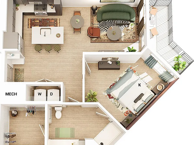 3D Floorplan - Unit A3_Scheme 1 3D Floorplan - Unit A3_Scheme 1