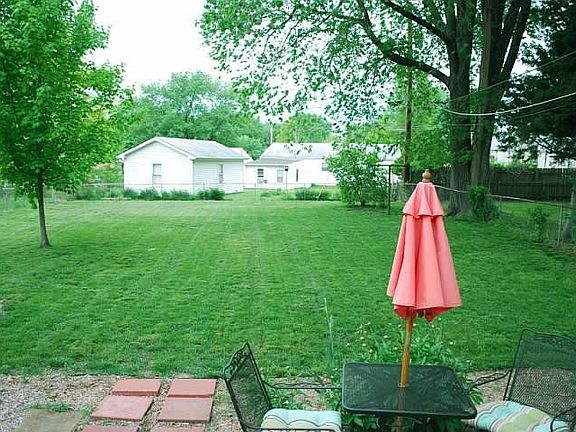 View from the patio (before raised beds)