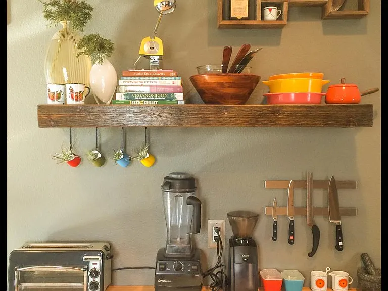 Kitchen Detail - Butcher Block Counter & Floating Shelf