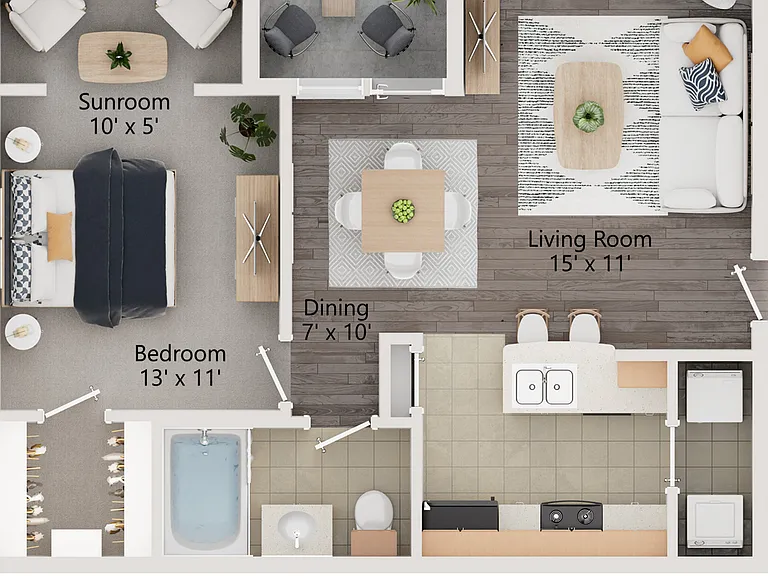 One Bedroom Mediterranean Floor Plan at Enclave on Golden Triangle Apartments in Fort Worth, TX. One Bedroom Mediterranean Floor Plan at Enclave on Golden Triangle Apartments in Fort Worth, TX.