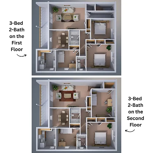 Floor plan Three-Bedroom Apartment