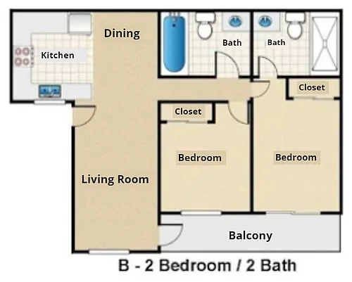 Floor plan 2 Bed