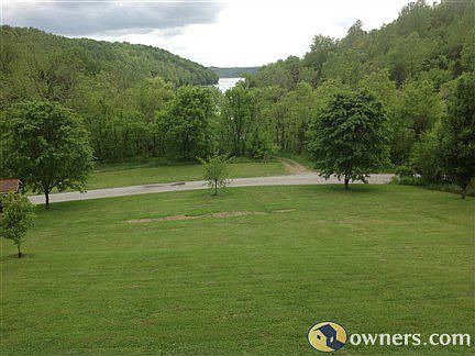 View from front deck, notice right across the road is the lake.