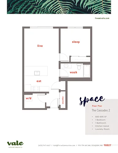 Floor plan 1X1 - B