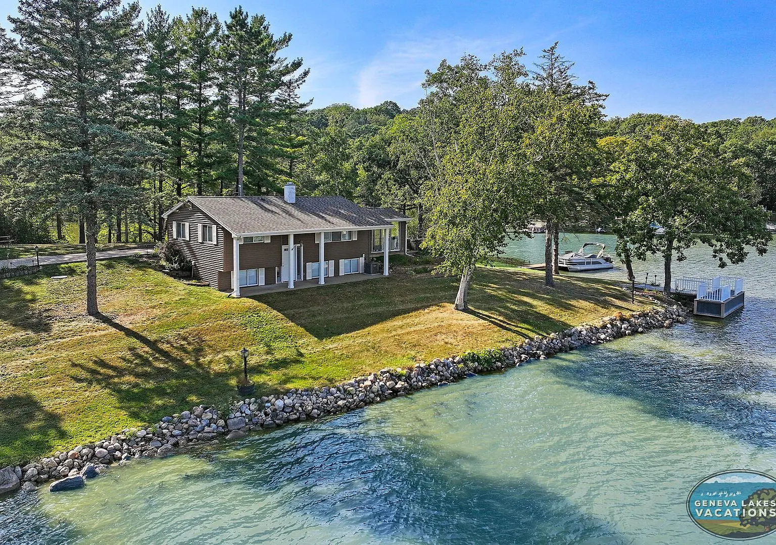 Rice Lakefront Retreat with Private Piers Available for Monthly & Mid-Term Rentals — Photo 1