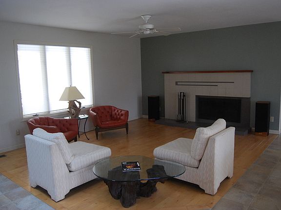 Living room and fireplace