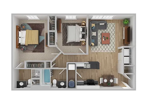Floor plan 2 Bedroom Renovated