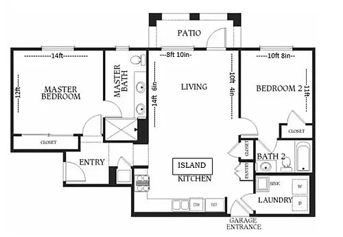 Floor plan 2 Bedroom A