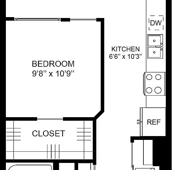 Carter 1 Bedroom Floor Plan _ 615 SF Carter 1 Bedroom Floor Plan _ 615 SF