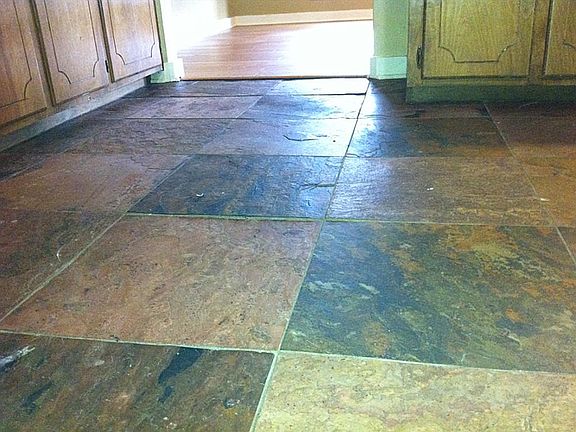 Natural Slate in Kitchen and Bathroom