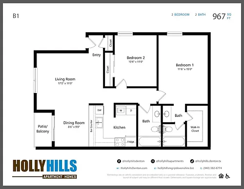 Floor plan B1 2X2