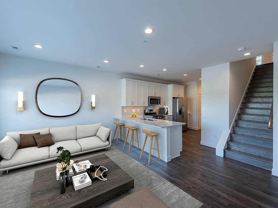 D1 Lower Level Home Virtually Staged Living Room and Kitchen