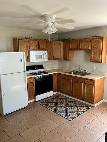 Large tiled kitchen