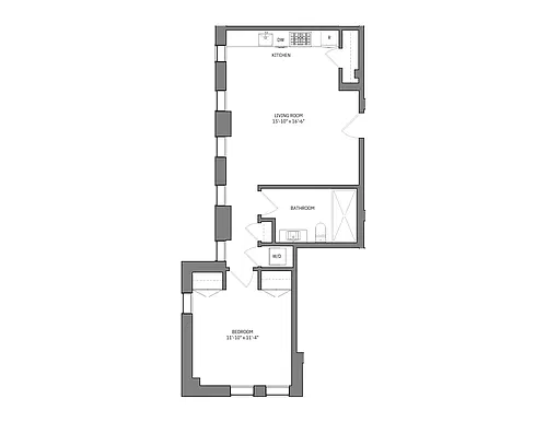 Floor plan 1 Bed 1 Bath Doolittle