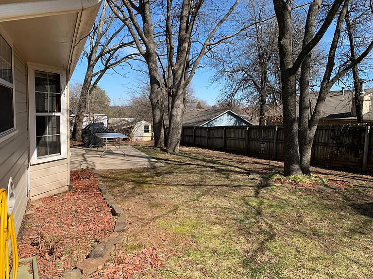 Backyard and concrete patio
