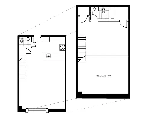 Floor plan One Bedroom One and a Half Bath Loft