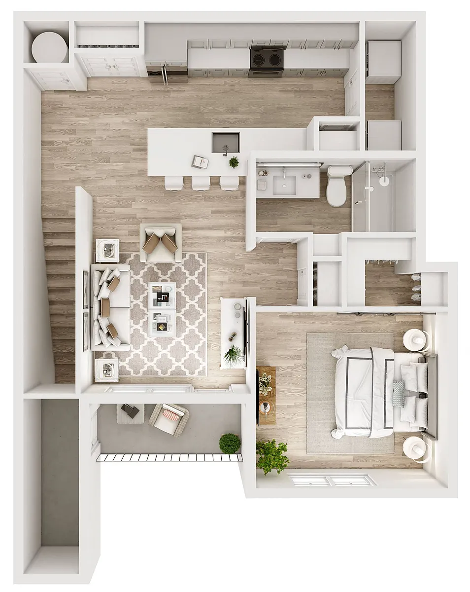 Floor plan A5U 1 Bed / 1 Bath
