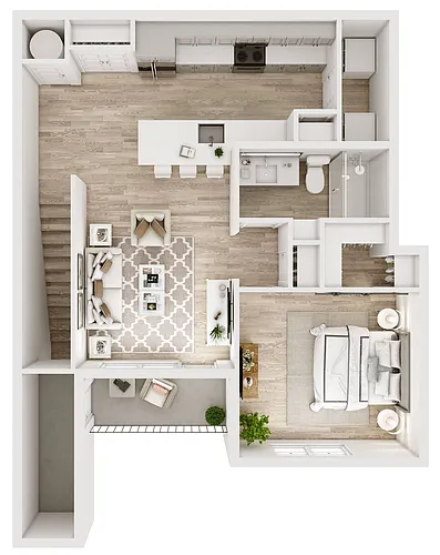 Floor plan A5U 1 Bed / 1 Bath