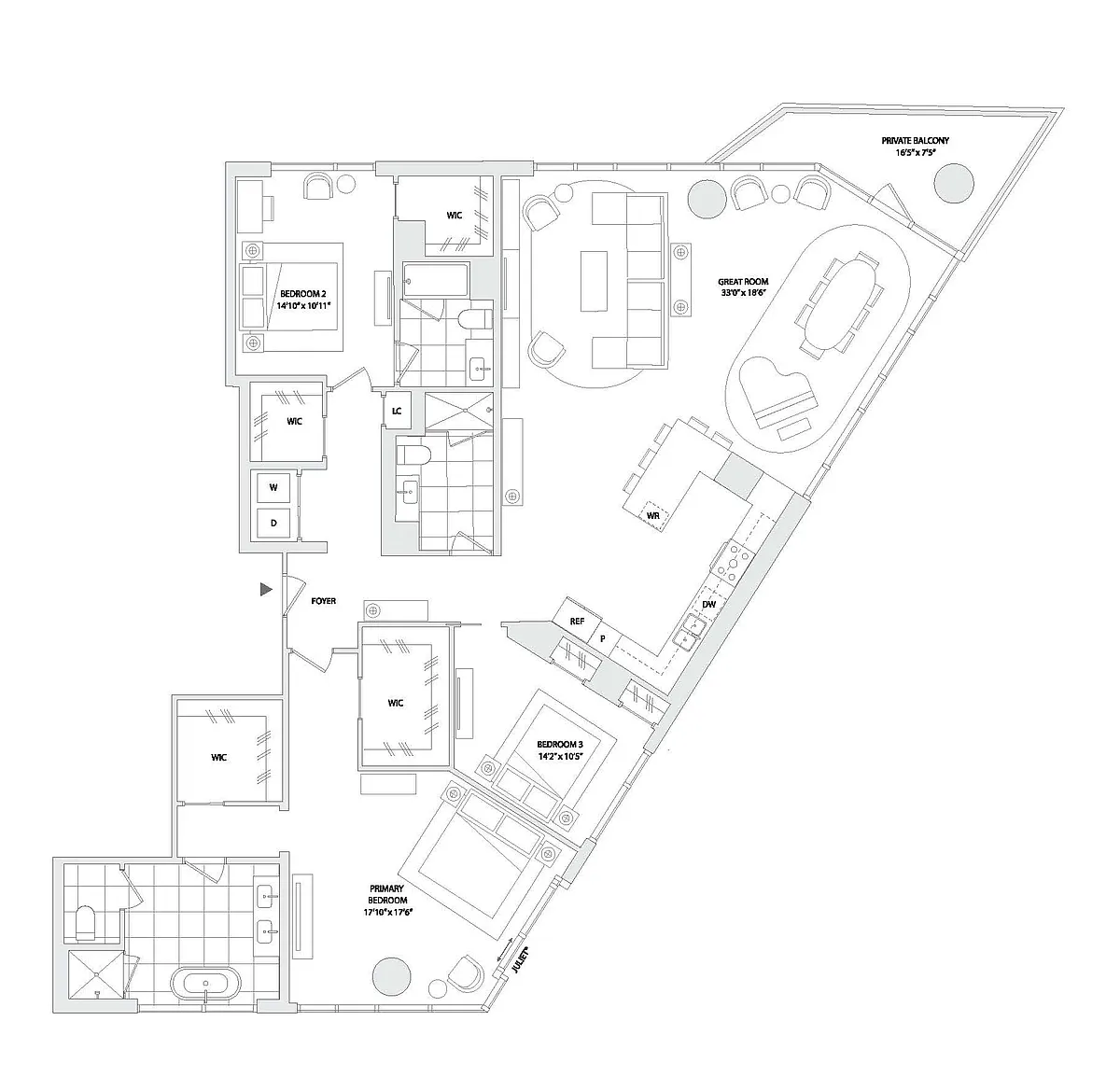Floor plan 3 BED A4