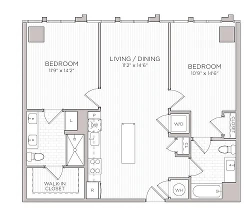 Floor plan B1 WDU 100% - Call For Income Restriction