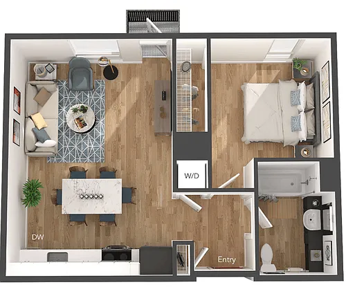 Floor plan 1 Bed/1 Bath