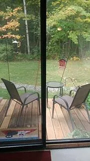 private back patio- with wooded view - does not look into any other units.
