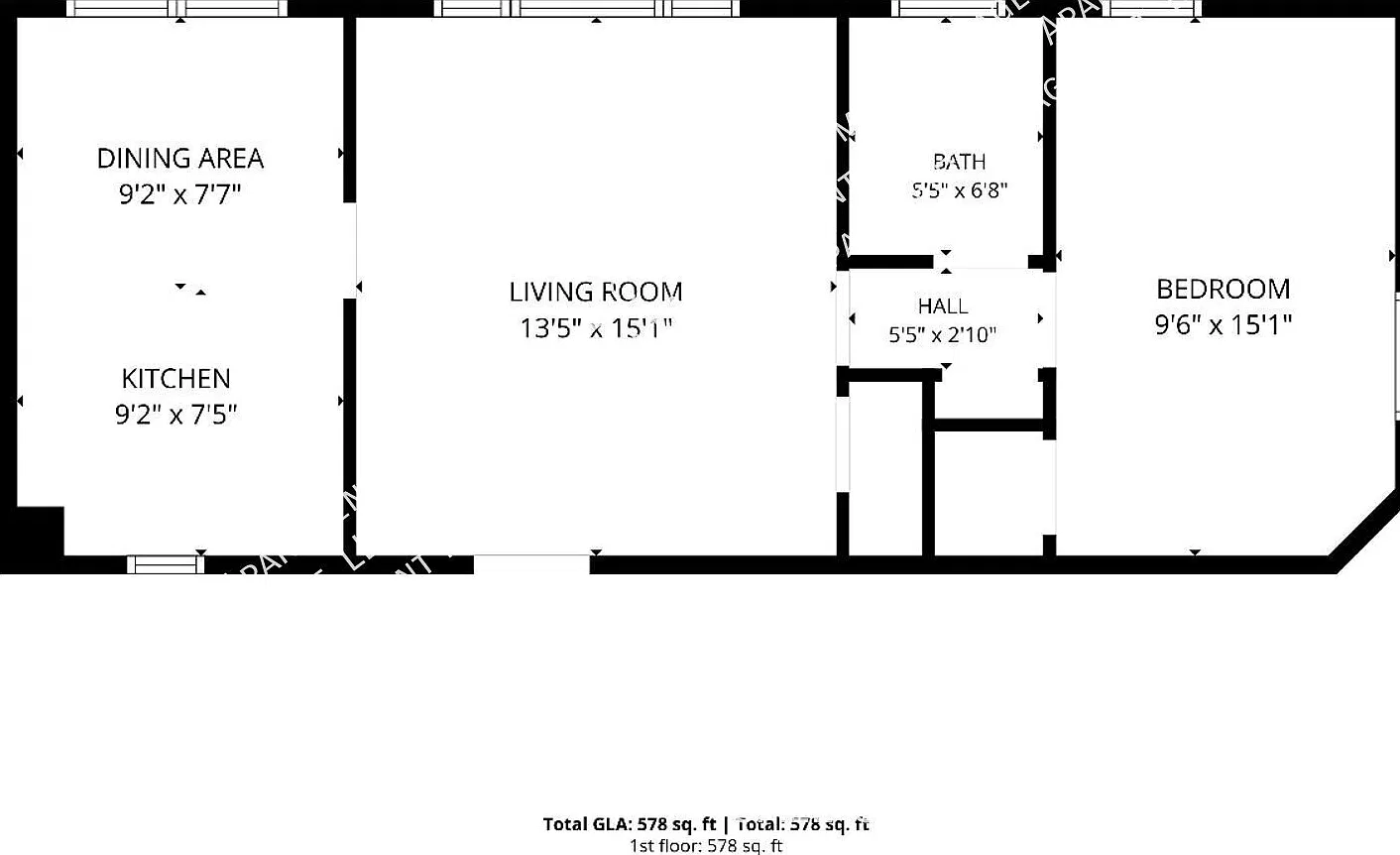 Spacious one bedroom apartment at Haddon Hall, Lakewood — Photo 2