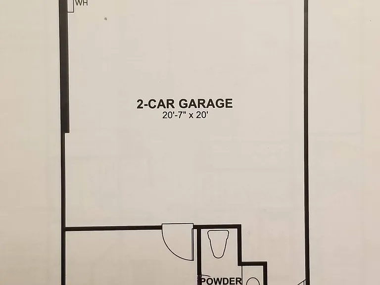 2 Car garage, bonus room, bathroom on first floor.