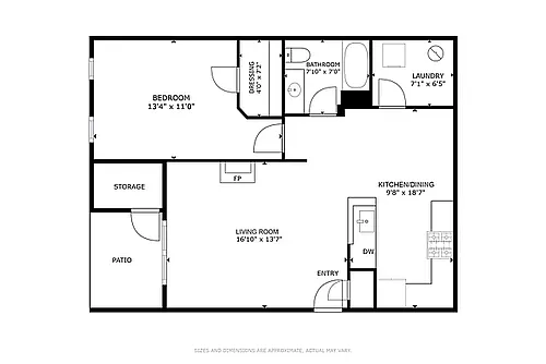 Floor plan 1BR Large