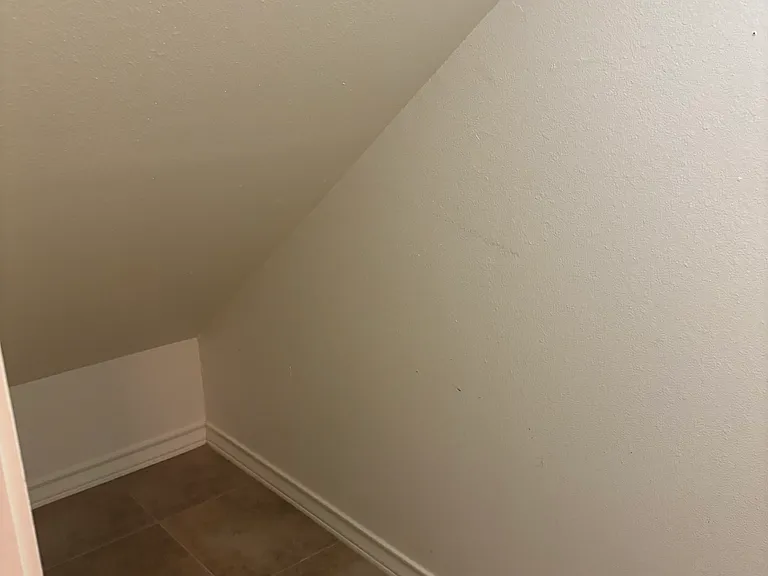 Large storage area under stairs