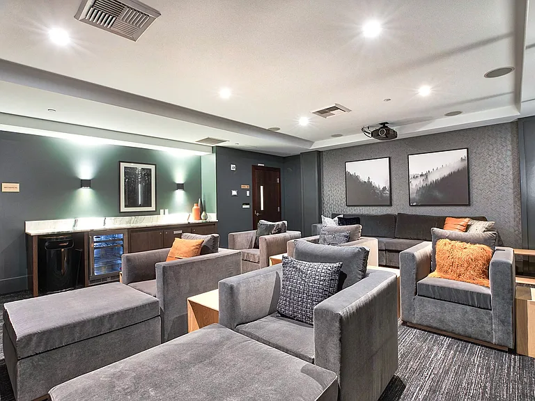 Private Movie Theater features a bar area and comfortable seating