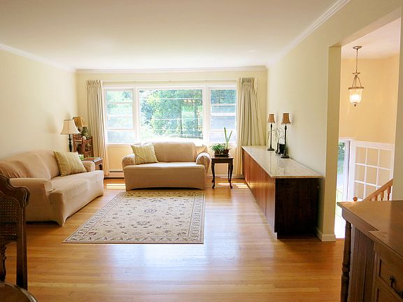 Sunny living room with views